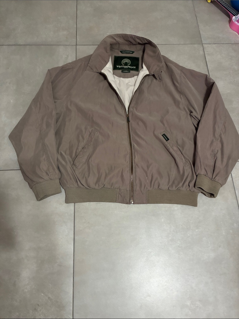 Weatherproof Men's Taupe/Brown Lightweight Bomber Jacket